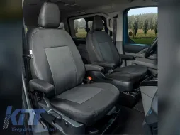 Kegel Tailor Made Polsterung geeignet für zwei Vordersitze 1+1 mit vier Armlehnen für Ford Tourneo Custom, Volkswagen T7 nach 2024, schwarz mit grau-image-6212368