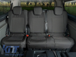 Kegel Tailor Made upholstery suitable for 1+2 third row seats of Ford Tourneo Custom, Volkswagen T7 after 2024, black with gray - ABSCF6015770