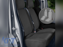 Kegel Tailor Made upholstery suitable for double seat on Renault Trafic, Opel Vivaro, Fiat Talento, Nissan NV300 after 2014, black with gray - ABFISC6006789