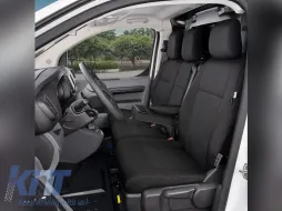 image-1-Kegel Tailor Made upholstery suitable for front seats 1+2 of Peugeot Expert, Traveller, Citroen Jumpy, Spacetourer, Toyota Proace, Proace Verso after 2016, Opel Vivaro, Zafira Life after 2019, black