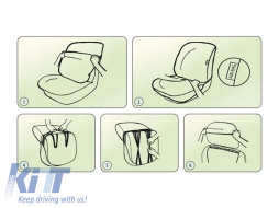 Kegel Tailor Made upholstery suitable for second row seats 1+1+1 on Ford Transit Custom, Volkswagen T7 after 2024, black with gray-image-6130310