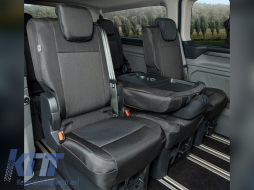Kegel Tailor Made upholstery suitable for second row seats 1+1+1 on Ford Tourneo Custom, Volkswagen T7 after 2024, black with gray-image-6212374