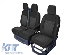 image-0-Kegel Tailor Made upholstery suitable for single + double seats on Ford Transit after 2014, black with pattern
