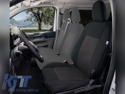 image-10-Kegel Tailor Made upholstery suitable for single driver seat of Ford Transit Custom, Tourneo Custom, Volkswagen T7 after 2024, black with gray
