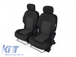 Kegel Tailor Made upholstery suitable for two individual seats on Peugeot Partner, Citroen Berlingo 2008-2019, black with pattern - ABCISC6006802