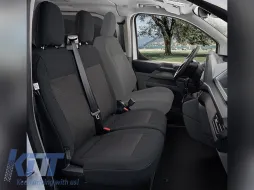 image-12-Kegel Tailor Made upholstery suitable for two front seats 1+1 on Ford Transit Custom, Volkswagen T7 after 2024, black with gray