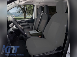 image-13-Kegel Tailor Made upholstery suitable for two front seats 1+1 with table for Ford Transit Custom, Volkswagen T7 after 2024, black with gray
