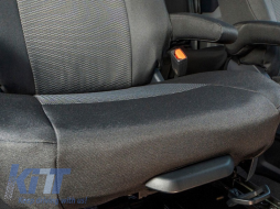 Kegel Tailor Made upholstery suitable for two front seats 1+1 with four armrests for Ford Tourneo Custom, Volkswagen T7 after 2024, black with gray-image-6212369