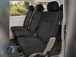 Kegel upholstery series Ares Tailor Made 1+1+1 seats suitable for second row of Volkswagen T6 after 2015, black - ABSCV6015753