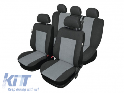image-64-Kegel upholstery series Stuttgart 1+1+1 size L suitable for front single and rear full seat, color black/grey