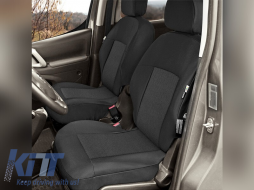 Kegel upholstery series Tailor Made set suitable for front and rear seats of Citroen Berlingo Multispace, Peugeot Partner 2008-2018, black - ABCISC6006814
