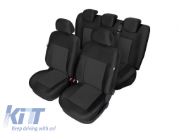 Kegel upholstery suitable for front + rear seats of Audi A4 B8 2007-2015, black with pattern - ABAUSC6006811