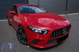 Kentrikí grília katállhlh gia Mercedes A-Class W177 Chátsmpak V177 Sedan (04.2018-2022) GT-R Panamericana Schediasmós Mavro Chrómio-image-6095382