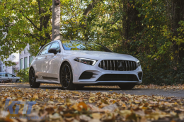 Kentrikí grília katállhlh gia Mercedes A-Class W177 Chátsmpak V177 Sedan (04.2018-2022) GT-R Panamericana Schediasmós Mavro Chrómio-image-6097950