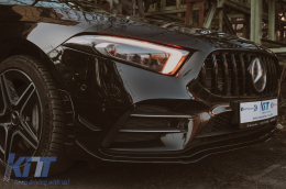 Kentrikí grília katállhlh gia Mercedes A-Class W177 Chátsmpak V177 Sedan (04.2018-2022) GT-R Panamericana Schediasmós Mavro-image-6090884