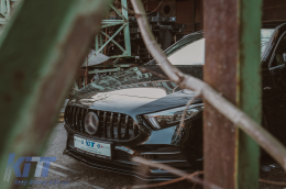 Kentrikí grília katállhlh gia Mercedes A-Class W177 Chátsmpak V177 Sedan (04.2018-2022) GT-R Panamericana Schediasmós Mavro-image-6090885