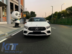 Kentrikí grília katállhlh gia Mercedes A-Class W177 Chátsmpak V177 Sedan (04.2018-2022) Mesh GT-R Panamericana Schediasmós Mavro Chrómio-image-6042693