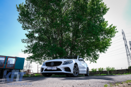 Kentrikí grília katállhlh gia Mercedes C-Class W205 S205 C205 (2014-2018) GT-R Panamericana Schediasmós Mavro me kámera 360-image-6093398