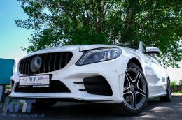 Kentrikí grília katállhlh gia Mercedes C-Class W205 S205 C205 (2014-2018) GT-R Panamericana Schediasmós Mavro me kámera 360-image-6093400