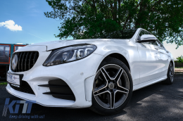 Kentrikí grília katállhlh gia Mercedes C-Class W205 S205 C205 (2014-2018) GT-R Panamericana Schediasmós Mavro me kámera 360-image-6093404