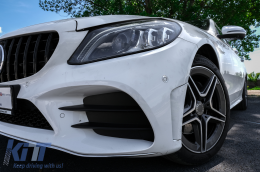 Kentrikí grília katállhlh gia Mercedes C-Class W205 S205 C205 (2014-2018) GT-R Panamericana Schediasmós Mavro me kámera 360-image-6093405