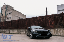 Kentrikí grília katállhlh gia Mercedes E-Class W213 S213 C238 A238 (2016-2019) GT-R Panamericana Schediasmós Mavro-image-6092140