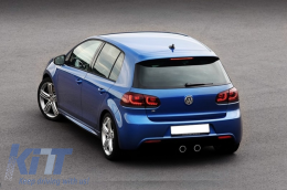 Kentrikí grília katállhlh gia VW Golf 6 VI (2008-2012) me Fanária Emprós LED Proboleís Hméras (DRL) Schédio U kai Fotistiká Píso Fóta Plírhs LED-image-6037461