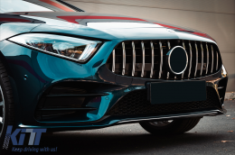 Kentrikí grília Katállhlo gia Mercedes CLS-Class C257 (2018-up) GTR Schediasmós Mavro Chrómio-image-6095979