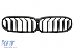 image-51-Kentrikí Grília nefrov katállhlh gia BMW Seirá 5 G30 G31 LCI (07.2020-up) Double Stripe Schediasmós Piáno Mavro