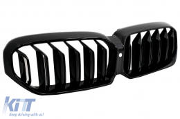 Kentrikí Grília nefrov katállhlh gia BMW Seirá 5 G30 G31 LCI (07.2020-up) Double Stripe Schediasmós Piáno Mavro-image-6088106