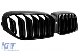 Kentrikí Grília nefrov katállhlh gia BMW Seirá 5 G30 G31 LCI (07.2020-up) Double Stripe Schediasmós Piáno Mavro-image-6088107