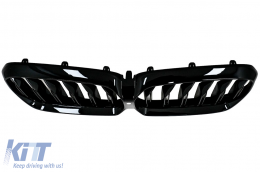 Kentrikí Grília nefrov katállhlh gia BMW Seirá 5 G30 G31 LCI (07.2020-up) Double Stripe Schediasmós Piáno Mavro-image-6088108
