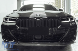 Kentrikí Grília nefrov katállhlh gia BMW Seirá 5 G30 G31 LCI (07.2020-up) Double Stripe Schediasmós Piáno Mavro-image-6088425