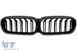 image-45-Kentrikí Grília nefrov katállhlh gia BMW Seirá 5 G30 G31 LCI (07.2020-2023) Double Stripe Schediasmós Piáno Mavro Fotizómeni