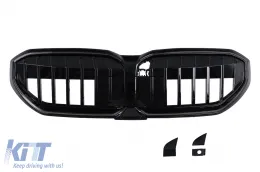 Kentrikí máska nefrón gia BMW Seirá 5 G60 G61 2023- Me gyalisteró mávro LED-image-6260170