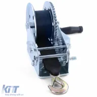 Kézi csörlő utánfutóhoz, ezüst, 8 méteres hevederrel, 1360 kg-image-6198038