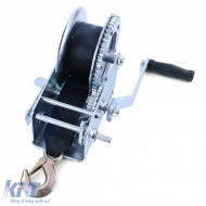 Kézi csörlő utánfutóhoz, ezüst, 8 méteres hevederrel, 1360 kg-image-6198039