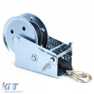 Kézi csörlő utánfutóhoz, ezüst, 8 méteres hevederrel, 1360 kg-image-6198040
