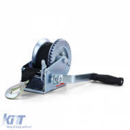Kézi csörlő utánfutóhoz, ezüst, 8 méteres hevederrel, 600 kg-image-6200969