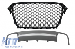 image-6-Kühlergrill für Audi A4 B8 Facelift 12-15 Limo Avant Stoßstange Diffusor RS Design
