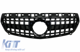 image-35-Kühlergrill für Mercedes A-Klasse W176 12-15 A45 GT-R Panamericana Look Schwarz
