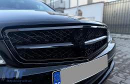 Kühlergrill für Mercedes C W204 S204 2007-2014 Sport C63 Look Glänzend schwarz-image-6127417