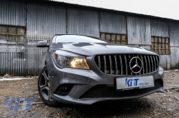 Kühlergrill für Mercedes CLA C117 X117 W117 CLA45 GT-R Panamericana Look Schwarz / Chrom-image-6075235