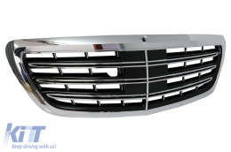 Kühlergrill für Mercedes S-Klasse W222 2014-08.2020 S63 S65 Look Chrom-image-5994251