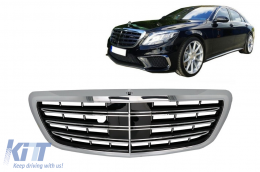 Kühlergrill für Mercedes S-Klasse W222 2014-08.2020 S63 S65 Look Chrom-image-6071838