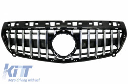 image-36-Kühlergrill für Mercedes W176 12-08.15 A45 GT-R Panamericana Look Schwarz Chrom