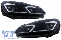 Kühlergrill für VW Golf VI 08-13 LED Scheinwerfer Flowing Dynamic Lights R20 Look-image-6052964