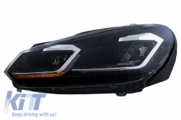Kühlergrill für VW Golf VI 08-13 LED Scheinwerfer Flowing Dynamic Lights R20 Look-image-6052966