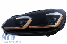 Kühlergrill für VW Golf VI 08-13 LED Scheinwerfer Flowing Dynamic Lights R20 Look-image-6052968
