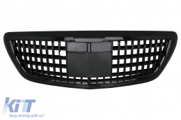 image-15-Kühlergrill Frontgrill für Mercedes S W222 X222 2014-2020 Vertikaler Look Glänzend Schwarz